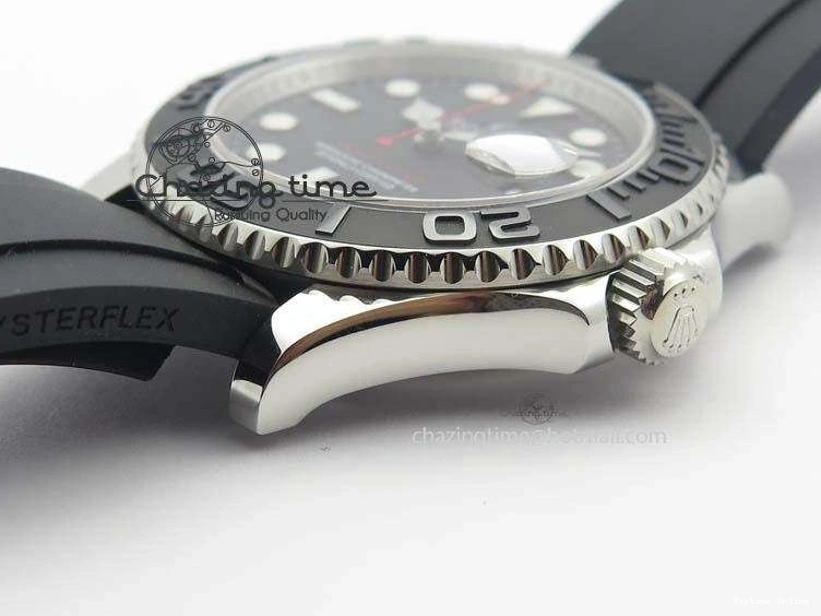 0418 ModernLook Yacht-Master 116655 SS JF Best Edition Ceramic Bezel On Rubber Strap SA 3850